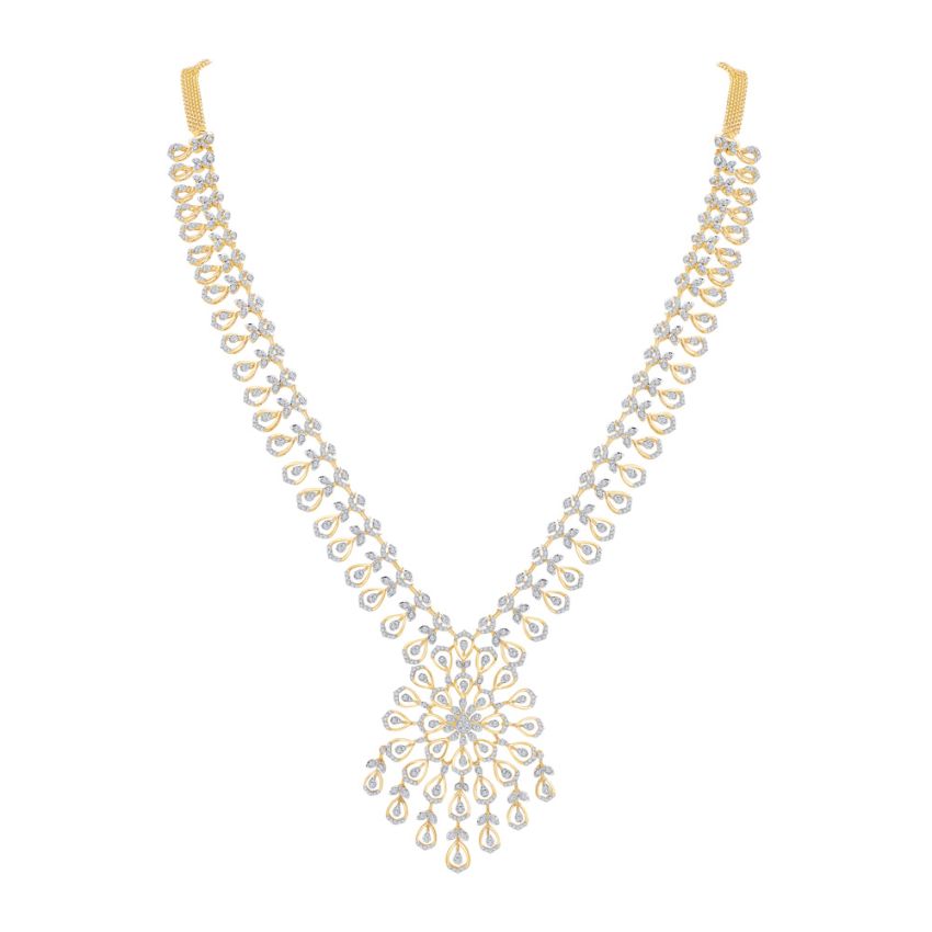 Buy Chic Floral Diamond Yellow Necklace OSN24A03-D300R1B Online at