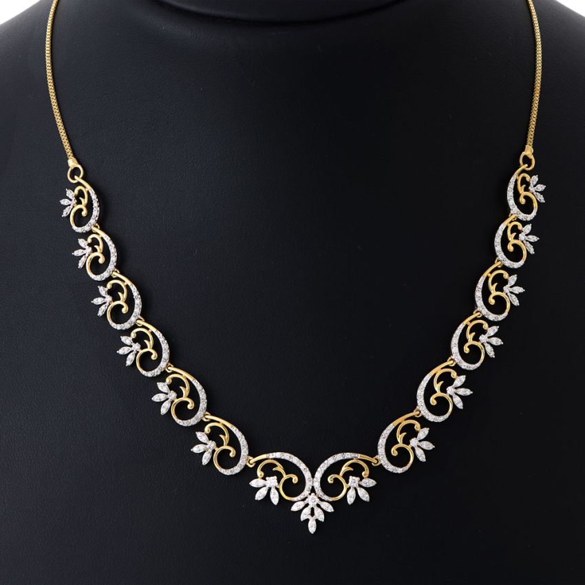 Buy Floral Diamond Necklace OSN14043-D300R1B Online at