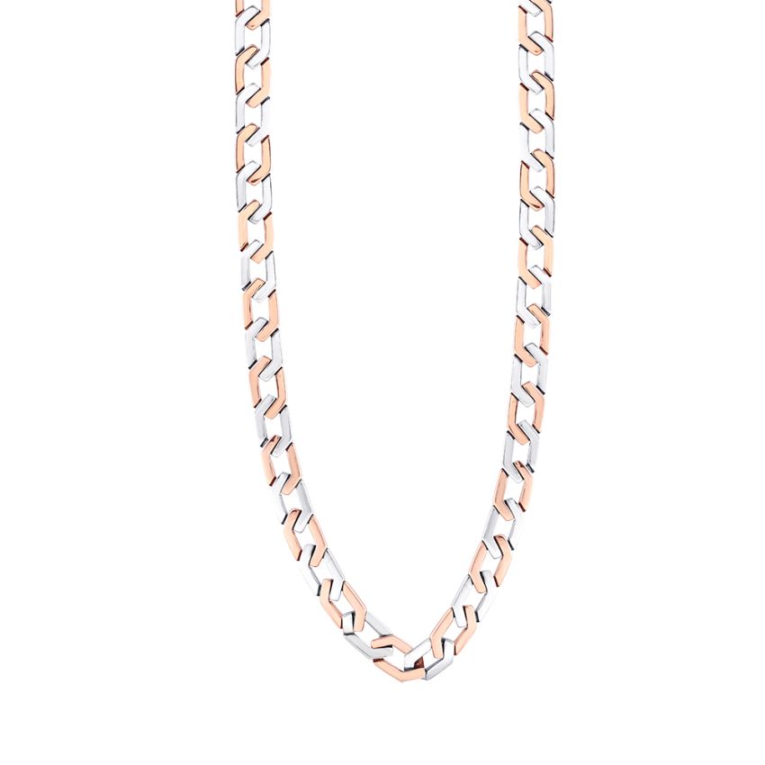 Buy Link Dual Toned Platinum Chain For Men PCH23014 Online at