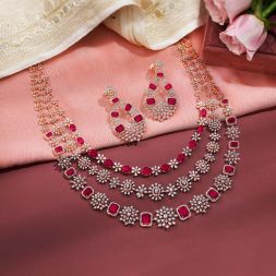 Majestic Rose Gold and Diamond Necklace Set