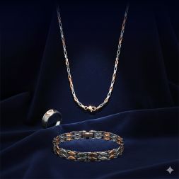 Classy Geometric Design Platinum Jewellery Set