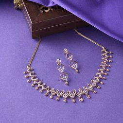 Twisted Diamond Necklace Set