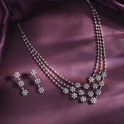 Brilliant Nakshatra Design Astra Diamond Necklace Set