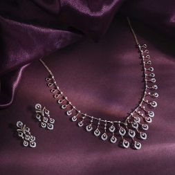 Sparkling Peacock Design Astra Diamond Necklace Set