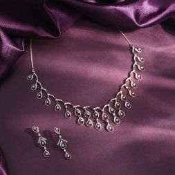 Sophisticated Astra Drop Design Diamond Necklace Set