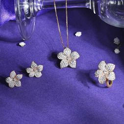 Timeless Floral Diamond Pendant Set