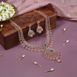 Timeless Diamond and Pearl Haram Necklace Set
