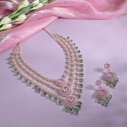 Floral Timeless Diamond Necklace Set