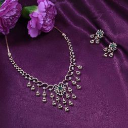 Enchanted Rose Gold Floral Diamond Necklace Set