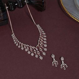 Petal Glow Rose Gold Floral Necklace Set