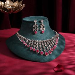 Red Drop Elegance Necklace Set
