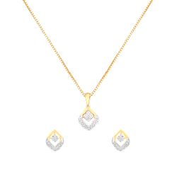 Alluring Drop Design Diamond Pendant Set