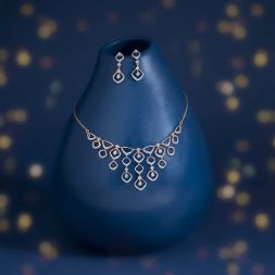 Stunning Diamond Rose Gold Astra Necklace Set