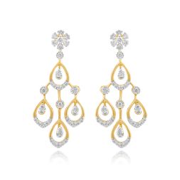 Elegance Diamond Yellow Gold Astra Earring