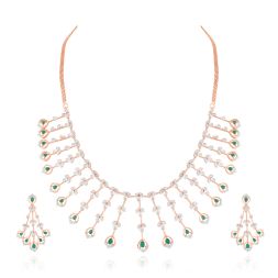 Radiant Diamond and Rose Gold Astra Jewellery Set