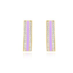 Striking Purple Diamond Hoop Earring