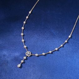 Sparkling Diamond Rose Gold Necklace