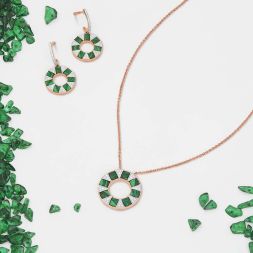 Trendy Rose Gold and Diamond Neckwear Set