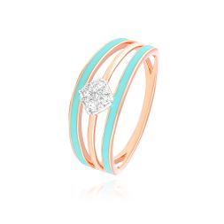 Stacked Turquoise Diamond Ring