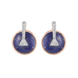 Classy Lapis Lazuli and Diamond Desired Earrings