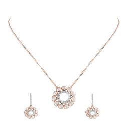 Floral Mother Of Pearl Necklace Set