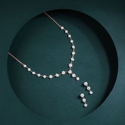 Array Of Diamond Clusters Necklace Set
