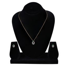Geometric Design Oval Diamond Necklace Set