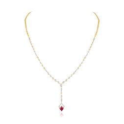 Red Romance Diamond Lariat Necklace 