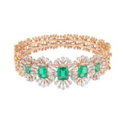 Shinning Diamond Emerald Bangle