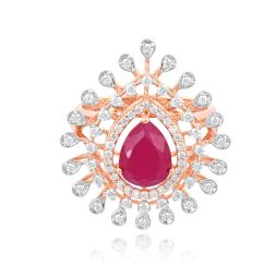 Regal Red Stone Radiance Diamond Ring