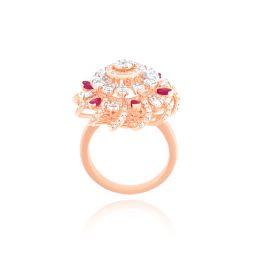 Blushing Petals Floral Womens Ring