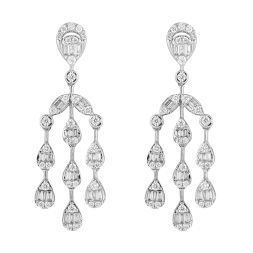 Dazzling  Diamond and White Gold Earrings