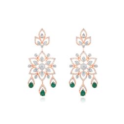 Wonderful 18KT Rose Gold Floral Womens Earring