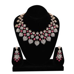 Charming Diamond and Blue Stones Necklace Set