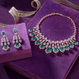 Glorious Rose Gold and Diamond Necklace Set