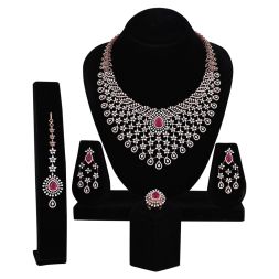 Regal Red Stone Radiance Diamond Jewellery Set