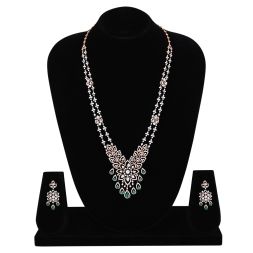 18KT Rose Gold Floral Women Necklace Set