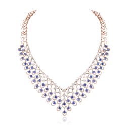 Sparking Checkered Diamond Necklace