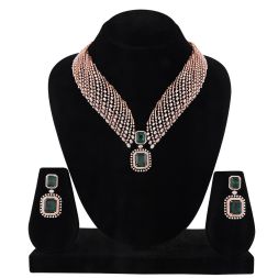 Striking Diamond Bridal Necklace Set