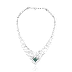 Green Hue Diamond Necklace