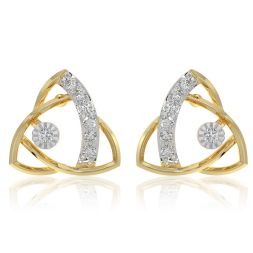 Delicate Daily Wear 9KT Yellow Gold Diamond Earrings