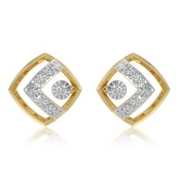 Daily Wear 9KT Yellow Gold Diamond Earrings