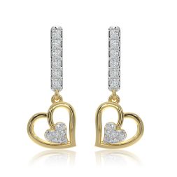 Romantic Drop 9KT Yellow Gold Diamond Earrings