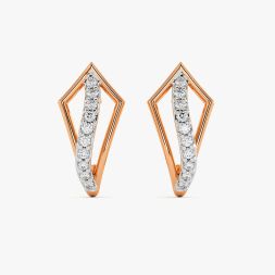 Contemporary Rose Gold Diamond Hoop Earrings