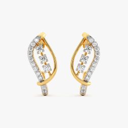 Brilliance Yellow Gold Diamond Hoop Earrings