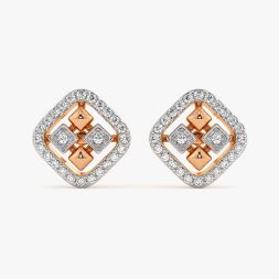 Beautiful Rose Gold Diamond Stud Earrings
