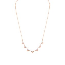 Rose Petal Sparkle Chain Necklace in 14KT
