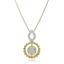 Sharp Circle 9KT Yellow Gold Diamond Pendant