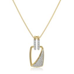 Versatile Angular 9KT Yellow Gold Diamond Pendant