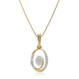 Oval Timeless 9KT Yellow Gold Diamond Pendant
